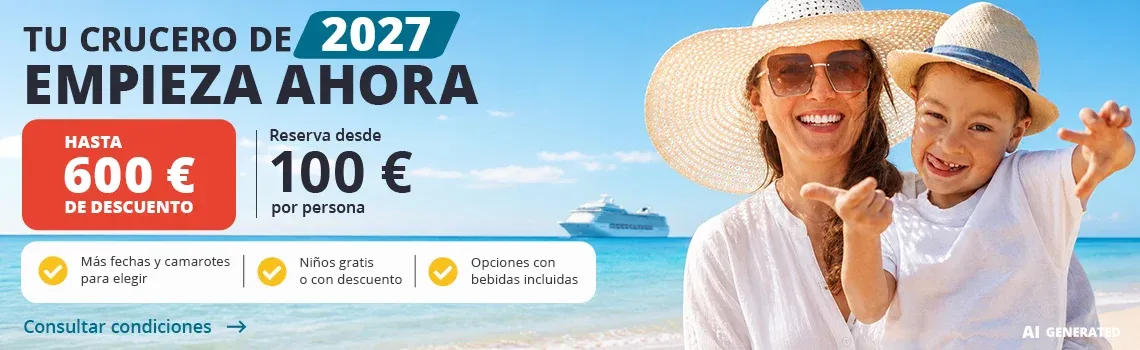 Cruceros 2027, hasta 600€ de descuento