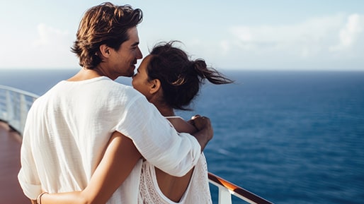 Pareja disfrutanco de un crucero