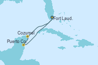 Visitando Fort Lauderdale (Florida/EEUU), Cozumel (México), Puerto Costa Maya (México), Fort Lauderdale (Florida/EEUU)