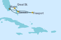 Visitando Miami (Florida/EEUU), Freeport (Bahamas), Great Stirrup Cay (Bahamas), Nassau (Bahamas), Miami (Florida/EEUU)