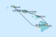 Visitando Honolulu (Hawai), Kahului (Hawai/EEUU), Kahului (Hawai/EEUU), Hilo (Hawai), Kailua Kona (Hawai/EEUU), Kauai (Hawai), Kauai (Hawai), CRUISE NAPALI COAST, AT SEA, Honolulu (Hawai)