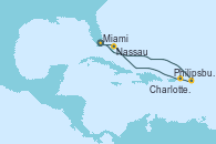 Visitando Miami (Florida/EEUU), Philipsburg (St. Maarten), Charlotte Amalie (St. Thomas), Nassau (Bahamas), Miami (Florida/EEUU)