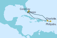 Visitando Puerto Cañaveral (Florida), CocoCay (Bahamas), Charlotte Amalie (St. Thomas), Philipsburg (St. Maarten), Puerto Cañaveral (Florida)