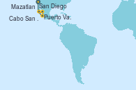 Visitando San Diego (California/EEUU), Cabo San Lucas (México), Mazatlan (México), Puerto Vallarta (México), San Diego (California/EEUU)