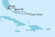 Visitando Miami (Florida/EEUU), Cayo Hueso (Key West/Florida), Great Stirrup Cay (Bahamas), Miami (Florida/EEUU)