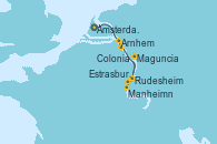 Visitando Ámsterdam (Holanda), Ámsterdam (Holanda), Arnhem  (Holanda), Colonia (Alemania), Rudesheim (Alemania), Manheimn (Alemania), Estrasburgo (Francia), Maguncia (Alemania)