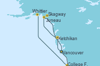 Visitando Vancouver (Canadá), Ketchikan (Alaska), Juneau (Alaska), Skagway (Alaska), College Fjord (Alaska), Whittier (Alaska)