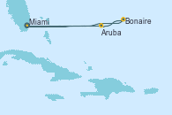 Visitando Miami (Florida/EEUU), Aruba (Antillas), Bonaire (Países Bajos), Curacao (Antillas), Miami (Florida/EEUU)