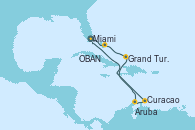 Visitando Miami (Florida/EEUU), OBAN (HALFMOON BAY), Grand Turks(Turks & Caicos), Aruba (Antillas), Curacao (Antillas), Miami (Florida/EEUU)