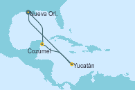 Visitando Nueva Orleans (Luisiana), Cozumel (México), Yucatán (Progreso/México), Nueva Orleans (Luisiana)