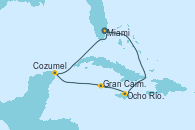 Visitando Miami (Florida/EEUU), Ocho Ríos (Jamaica), Gran Caimán (Islas Caimán), Cozumel (México), Miami (Florida/EEUU)