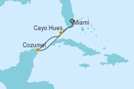 Visitando Miami (Florida/EEUU), Cayo Hueso (Key West/Florida), Cozumel (México), Miami (Florida/EEUU)
