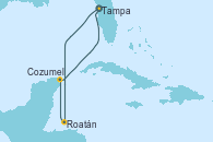 Visitando Tampa (Florida), Roatán (Honduras), Cozumel (México), Tampa (Florida)