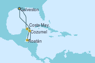Visitando Galveston (Texas), Costa Maya (México), Roatán (Honduras), Cozumel (México), Galveston (Texas)
