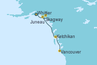 Visitando Whittier (Alaska), Skagway (Alaska), Juneau (Alaska), Ketchikan (Alaska), Vancouver (Canadá)