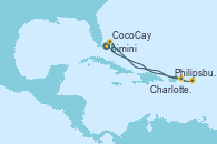 Visitando Puerto Cañaveral (Florida), Philipsburg (St. Maarten), Charlotte Amalie (St. Thomas), CocoCay (Bahamas), Puerto Cañaveral (Florida)