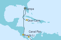 Visitando Tampa (Florida), Puerto Limón (Costa Rica), Canal Panamá, Gran Caimán (Islas Caimán), Tampa (Florida)
