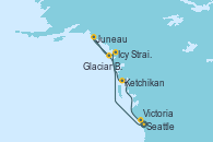 Visitando Seattle (Washington/EEUU), Icy Strait Point (Alaska), Glaciar Bay (Alaska), Juneau (Alaska), Ketchikan (Alaska), Victoria (Canadá), Seattle (Washington/EEUU)