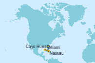 Visitando Miami (Florida/EEUU), Cayo Hueso (Key West/Florida), Nassau (Bahamas), Miami (Florida/EEUU)