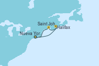 Visitando Nueva York (Estados Unidos), Halifax (Canadá), Saint John (New Brunswick/Canadá), Nueva York (Estados Unidos)
