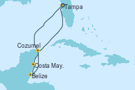 Visitando Tampa (Florida), Costa Maya (México), Belize (Caribe), Cozumel (México), Tampa (Florida)