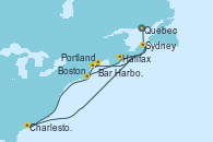 Visitando Quebec (Canadá), Charleston (Carolina del Sur), Sydney (Nueva Escocia/Canadá), Portland (Maine/Estados Unidos), Bar Harbor (Maine), Boston (Massachusetts)