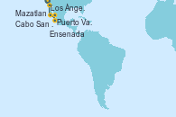 Visitando Los Ángeles (California), Cabo San Lucas (México), Puerto Vallarta (México), Mazatlan (México), Ensenada (México), Los Ángeles (California)