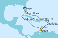 Visitando Tampa (Florida), Cayo Hueso (Key West/Florida), PUERTO PLATA, REPUBLICA DOMINICANA, Charlotte Amalie (St. Thomas), Aruba (Antillas), Colón, Gran Caimán (Islas Caimán), Tampa (Florida)