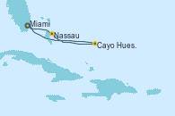 Visitando Miami (Florida/EEUU), Cayo Hueso (Key West/Florida), Nassau (Bahamas), Miami (Florida/EEUU)