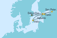 Visitando Estocolmo (Suecia), San Petersburgo (Rusia), San Petersburgo (Rusia), Tallin (Estonia), Visby (Suecia), Helsinki (Finlandia), Estocolmo (Suecia)