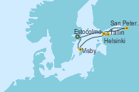 Visitando Estocolmo (Suecia), San Petersburgo (Rusia), San Petersburgo (Rusia), Helsinki (Finlandia), Tallin (Estonia), Visby (Suecia), Estocolmo (Suecia)