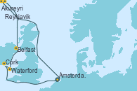 Visitando Ámsterdam (Holanda), Akureyri (Islandia), Akureyri (Islandia), Reykjavik (Islandia), Reykjavik (Islandia), Belfast (Irlanda), Waterford (Irlanda), Cork (Irlanda), Ámsterdam (Holanda)