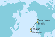 Visitando Vancouver (Canadá), Seattle (Washington/EEUU), Lahaina  (Hawai), Lahaina  (Hawai), Honolulu (Hawai)