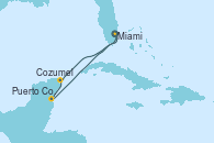 Visitando Miami (Florida/EEUU), Cozumel (México), Puerto Costa Maya (México), Miami (Florida/EEUU)
