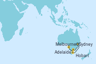 Visitando Sydney (Australia), Melbourne (Australia), Adelaide (Australia), Adelaide (Australia), Hobart (Australia), Sydney (Australia)