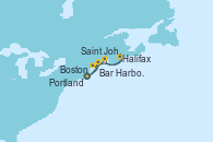 Visitando Boston (Massachusetts), Bar Harbor (Maine), Portland (Maine/Estados Unidos), Halifax (Canadá), Saint John (New Brunswick/Canadá), Boston (Massachusetts)