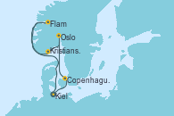 Visitando Kiel (Alemania), Copenhague (Dinamarca), Oslo (Noruega), Kristiansand (Noruega), Flam (Noruega), Kiel (Alemania)