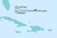 Visitando Fort Lauderdale (Florida/EEUU), Nassau (Bahamas), CocoCay (Bahamas), Fort Lauderdale (Florida/EEUU)