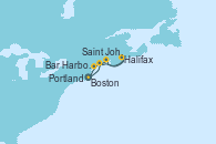 Visitando Boston (Massachusetts), Bar Harbor (Maine), Halifax (Canadá), Saint John (New Brunswick/Canadá), Portland (Maine/Estados Unidos), Boston (Massachusetts)