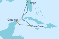 Visitando Tampa (Florida), Gran Caimán (Islas Caimán), Cozumel (México), Tampa (Florida)