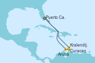 Visitando Puerto Cañaveral (Florida), Curacao (Antillas), Kralendijk (Antillas), Aruba (Antillas), Puerto Cañaveral (Florida)