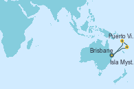 Visitando Brisbane (Australia), Puerto Vila (Vanuatu), Isla Mystery (Vanuatu), Brisbane (Australia)