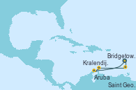 Visitando Bridgetown (Barbados), Saint George (Grenada), Kralendijk (Antillas), Aruba (Antillas), Aruba (Antillas), Puerto España (Trinidad y Tobago), Bridgetown (Barbados)