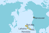 Visitando Vancouver (Canadá), Lahaina (Hawai), Hilo (Hawai), Honolulu (Hawai), Honolulu (Hawai), Port Allen, Kauai, Hawaiian, Vancouver (Canadá)