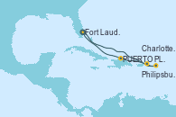 Visitando Fort Lauderdale (Florida/EEUU), Philipsburg (St. Maarten), Charlotte Amalie (St. Thomas), Puerto Plata, Republica Dominicana, Fort Lauderdale (Florida/EEUU)