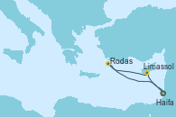 Visitando Haifa (Israel), Limassol (Chipre), Rodas (Grecia), Haifa (Israel)