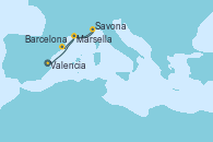 Visitando Valencia, Marsella (Francia), Savona (Italia), Marsella (Francia), Barcelona