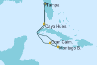 Visitando Tampa (Florida), Cayo Hueso (Key West/Florida), Montego Bay (Jamaica), Gran Caimán (Islas Caimán), Tampa (Florida)