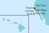 Visitando Los Ángeles (California), Isla Catalina (California/USA), Santa Bárbara (California), San Francisco (California/EEUU), San Diego (California/EEUU), Ensenada (México), Los Ángeles (California)