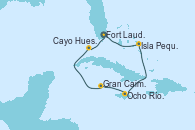 Visitando Fort Lauderdale (Florida/EEUU), Isla Pequeña (San Salvador/Bahamas), Ocho Ríos (Jamaica), Gran Caimán (Islas Caimán), Cayo Hueso (Key West/Florida), Fort Lauderdale (Florida/EEUU)